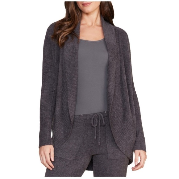 BAREFOOT DREAMS • Women’s CozyChic Lite Circle Cardigan Purple Charcoal Size M - Picture 1 of 6